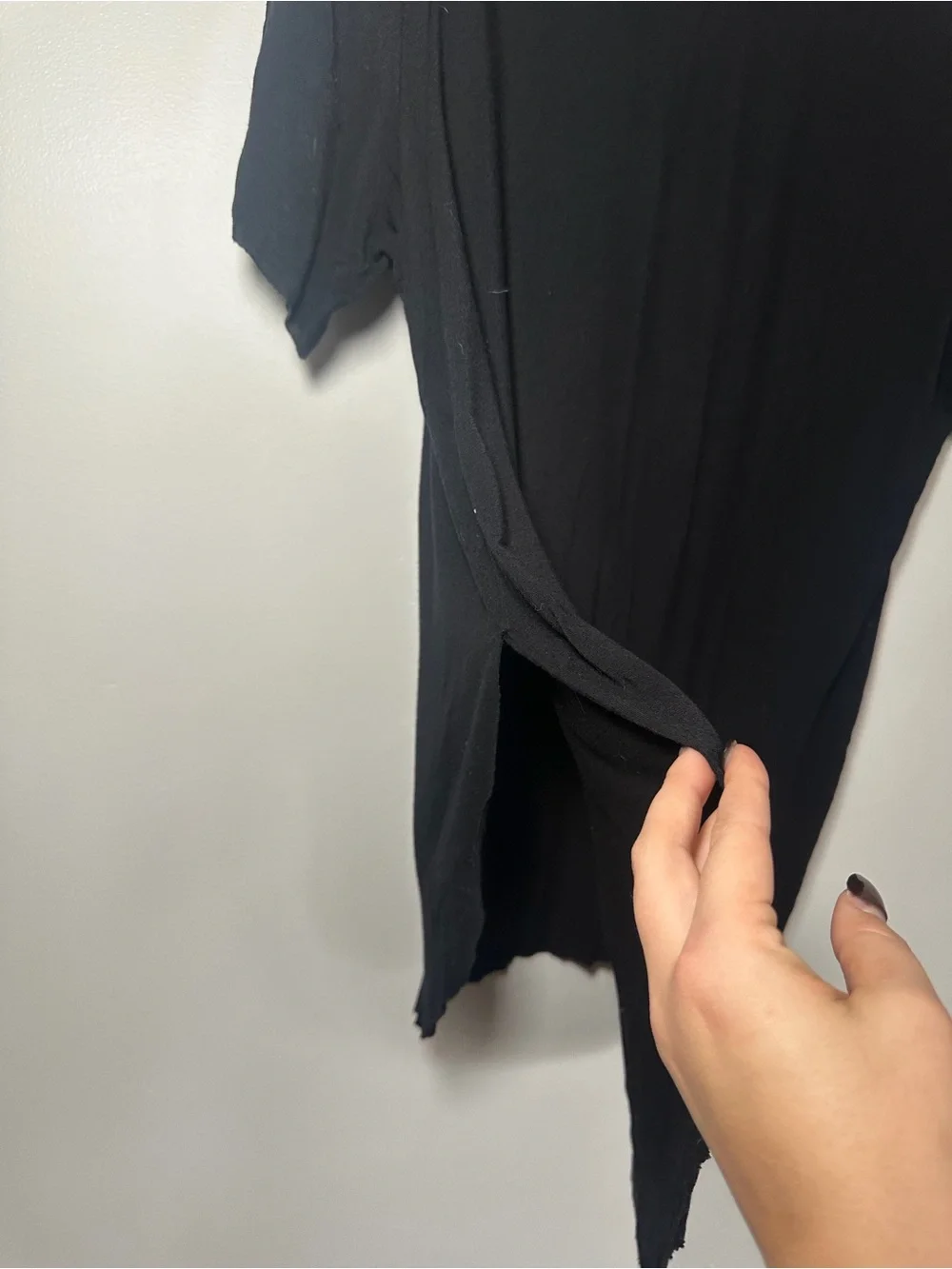 Alo Yoga Black Oversized Raw Hem T-Shirt Size Medium